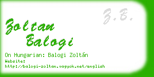 zoltan balogi business card