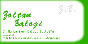 zoltan balogi business card